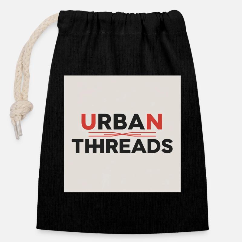 Urban Threads Logo Druck - Verschließbarer Geschenkbeutel aus Baumwolle (14x20cm) - Schwarz