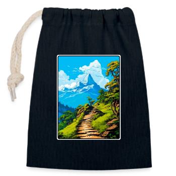 Poon Hill Nepal Snow Peak Trail Adventure - Sac cadeau en coton avec cordon (14 x 20 cm) - bleu marine - Devant