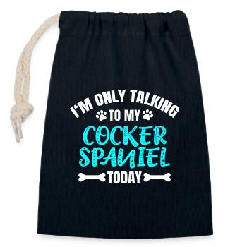 Cocker Spaniel Cockerspaniel - Sac cadeau en coton avec cordon (14 x 20 cm) - bleu marine - Devant