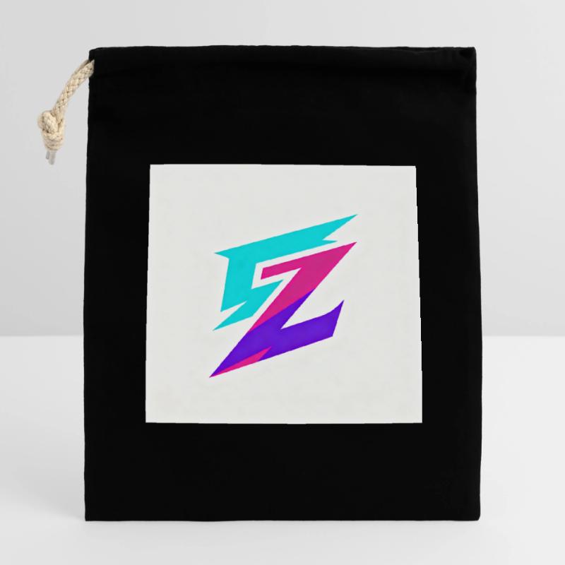 Zigzag Neon Gradient Logo Closable cotton gift bag (14x20cm)
