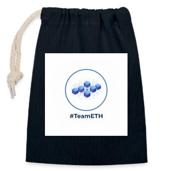 TeamETH Knoten Netzwerk - Verschließbarer Geschenkbeutel aus Baumwolle (14x20cm) - Navy - Vorne