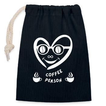 coffee_person - Verschließbarer Geschenkbeutel aus Baumwolle (14x20cm) - Navy - Vorne