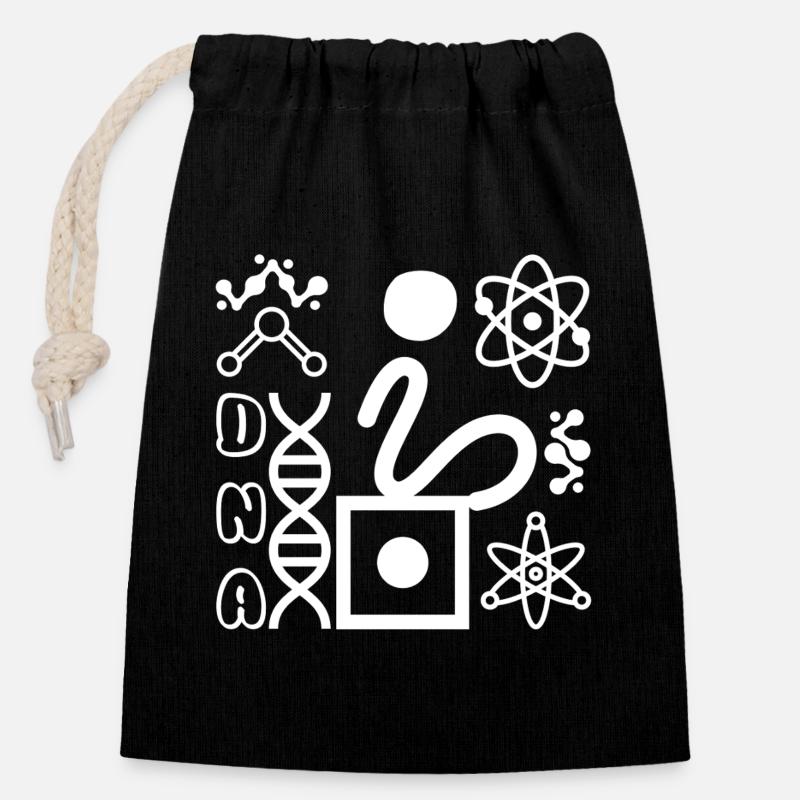 ADN - Sac cadeau en coton avec cordon (14 x 20 cm) - noir