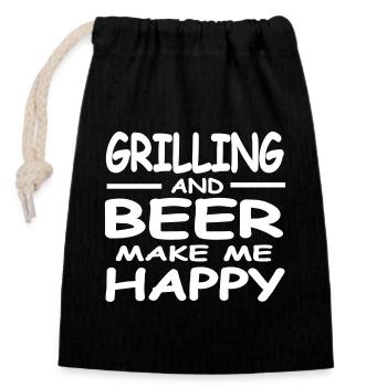 Griller - Sac cadeau en coton avec cordon (14 x 20 cm) - noir - Devant