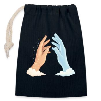 Hände im Wolkenlicht- Jenseits-Spirit-Soul - Verschließbarer Geschenkbeutel aus Baumwolle (14x20cm) - Navy - Vorne