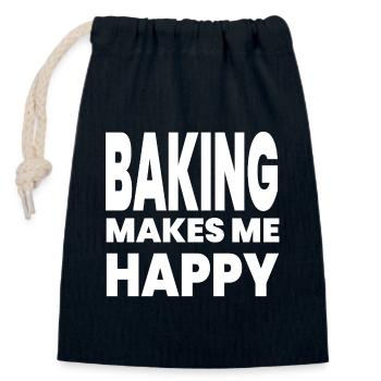 Bake - Closable cotton gift bag (14x20cm) - navy - Front
