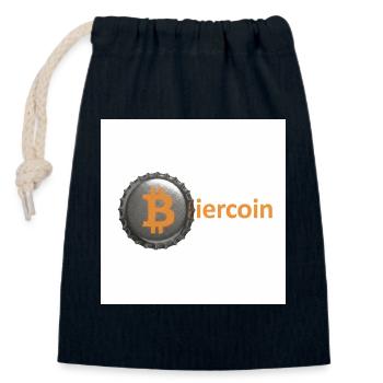 BierCoin Bitcoin Logo - Verschließbarer Geschenkbeutel aus Baumwolle (14x20cm) - Navy - Vorne