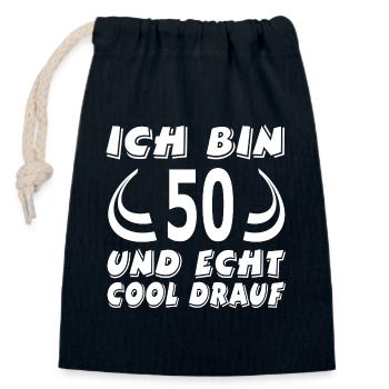 Birthday - Closable cotton gift bag (14x20cm) - navy - Front
