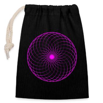 Tore en filet spirale néon - Sac cadeau en coton avec cordon (14 x 20 cm) - noir - Devant