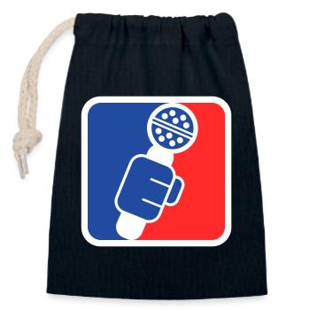 Microphone Check League Icon – Sportfan - Verschließbarer Geschenkbeutel aus Baumwolle (14x20cm) - Navy - Vorne