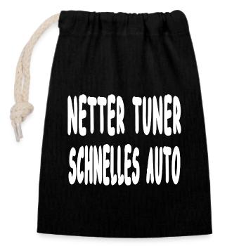 Tuner - Verschließbarer Geschenkbeutel aus Baumwolle (14x20cm) - Schwarz - Vorne