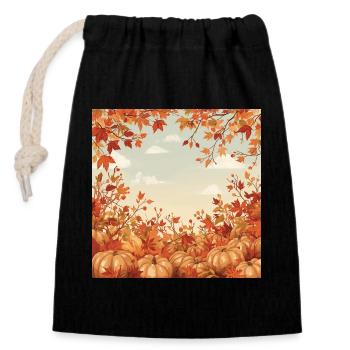 Hello Autumn - Verschließbarer Geschenkbeutel aus Baumwolle (14x20cm) - Schwarz - Vorne