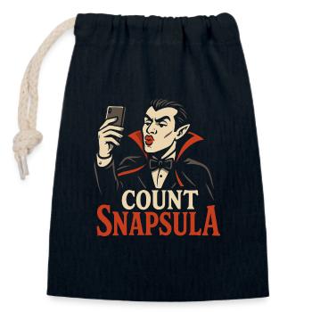 Count Snapsula – Lustiger Vampir Halloween Humor - Verschließbarer Geschenkbeutel aus Baumwolle (14x20cm) - Navy - Vorne