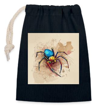 Araignée colorée dans le style aquarelle - Sac cadeau en coton avec cordon (14 x 20 cm) - bleu marine - Devant