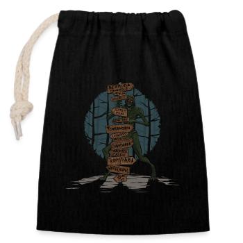 Evil Places - Sac cadeau en coton avec cordon (14 x 20 cm) - noir - Devant
