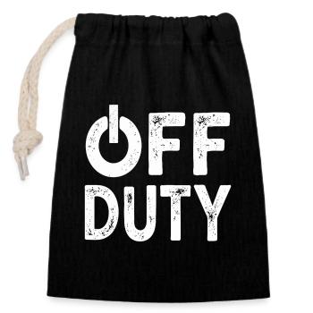 OFF DUTY Closing time I'm off duty - Closable cotton gift bag (14x20cm) - black - Front