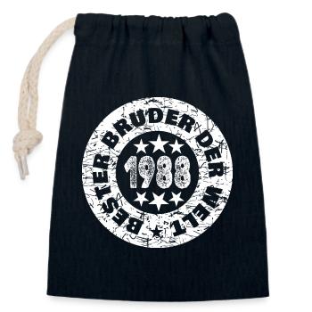 Born in 1988 - Closable cotton gift bag (14x20cm) - navy - Front