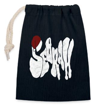 Savage "SEBRAH" Graffiti Font Marble - Closable cotton gift bag (14x20cm) - navy - Front