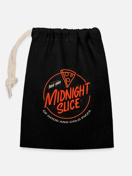 Midnight Slice - Verschließbarer Geschenkbeutel aus Baumwolle (14x20cm) - Schwarz