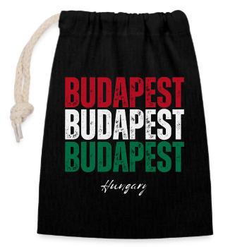 Budapest, Ungarn, ungarischer Stolz - Verschließbarer Geschenkbeutel aus Baumwolle (14x20cm) - Schwarz - Vorne