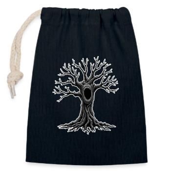 Arbre hurlant - Sac cadeau en coton avec cordon (14 x 20 cm) - bleu marine - Devant