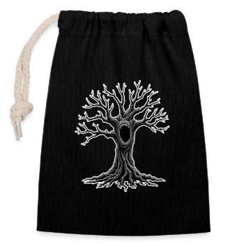 Arbre hurlant - Sac cadeau en coton avec cordon (14 x 20 cm) - noir - Devant