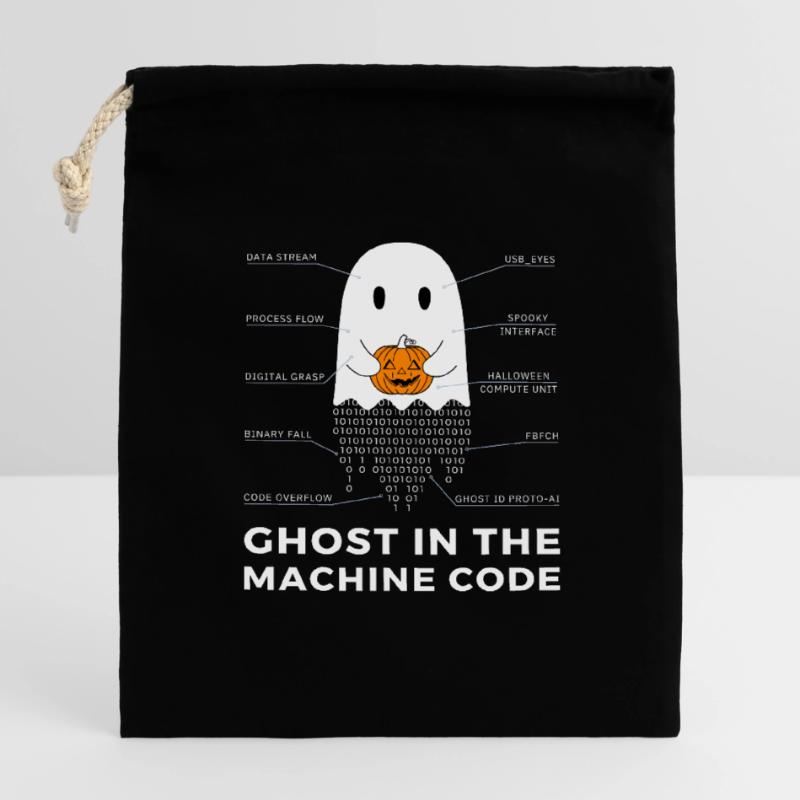 Codeur drôle, programmeur Halloween T-Shirt Sac cadeau en coton avec cordon (14 x 20 cm)