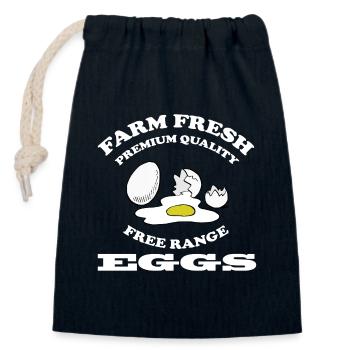Eggs - Closable cotton gift bag (14x20cm) - navy - Front