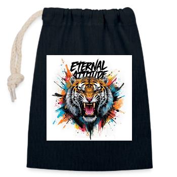 Tiger of Eternal Attitude - Closable cotton gift bag (14x20cm) - navy - Front