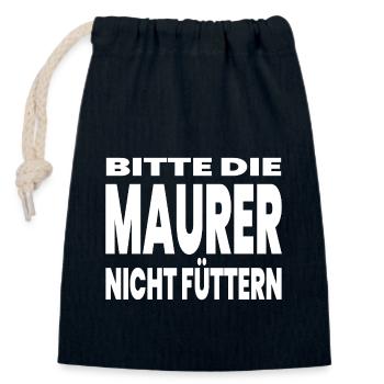 Maçon - Sac cadeau en coton avec cordon (14 x 20 cm) - bleu marine - Devant