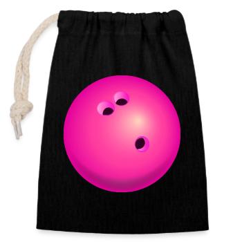 Bowling, bowling, bowling 🎶 - Closable cotton gift bag (14x20cm) - black - Front