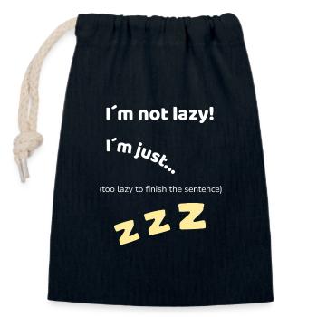 Lustiges Faulheits Shirt – Sarkastischer Spruch - Verschließbarer Geschenkbeutel aus Baumwolle (14x20cm) - Navy - Vorne