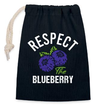 Blueberry Lustige Obst  Frucht Blaubeere Vintage - Verschließbarer Geschenkbeutel aus Baumwolle (14x20cm) - Navy - Vorne