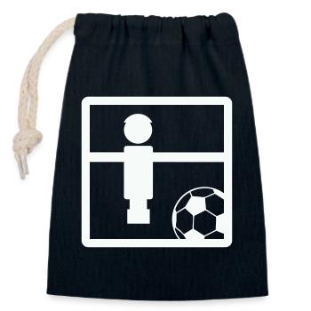 Fußball Soccer Kicker - Verschließbarer Geschenkbeutel aus Baumwolle (14x20cm) - Navy - Vorne