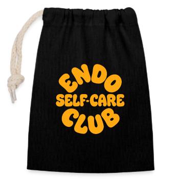 Endo Self-Care Club Endometriosis Awareness  - Closable cotton gift bag (14x20cm) - black - Front