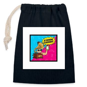 Ich werde zum klassischen Pop-Retro - Verschließbarer Geschenkbeutel aus Baumwolle (14x20cm) - Navy - Vorne