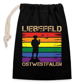 Liebefeld ❤ Leineweber PRIDE - Sac cadeau en coton avec cordon (14 x 20 cm) - noir - Devant