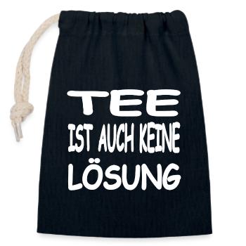 Tee - Verschließbarer Geschenkbeutel aus Baumwolle (14x20cm) - Navy - Vorne