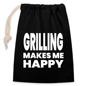Griller - Sac cadeau en coton avec cordon (14 x 20 cm) - noir - Devant
