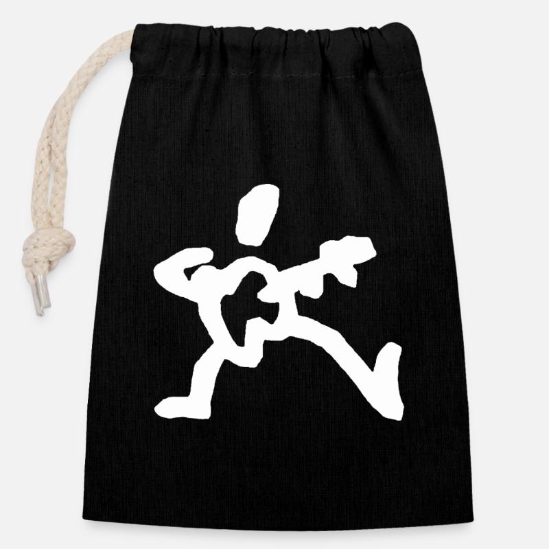 Braconnier-blanc - Sac cadeau en coton avec cordon (14 x 20 cm) - noir