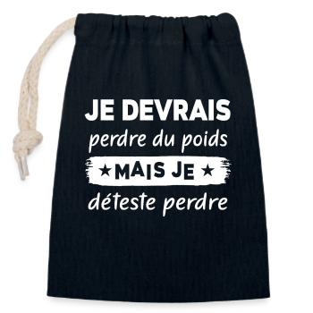 I should lose weight but I hate it - Closable cotton gift bag (14x20cm) - navy - Front