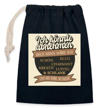 I could lose weight – but that would be unfair - Closable cotton gift bag (14x20cm) - navy - Front