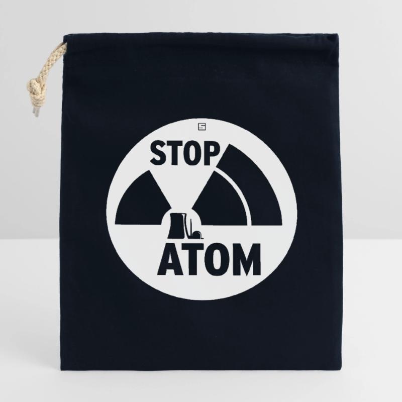 STOP ATOM Closable cotton gift bag (14x20cm)
