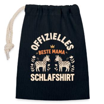 Meilleur cadeau de nuit maman zèbre Morning Grouch - Sac cadeau en coton avec cordon (14 x 20 cm) - bleu marine - Devant