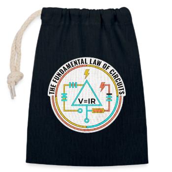 Cadeau pour ingénieur électricien, chemise Funny Circuits - Sac cadeau en coton avec cordon (14 x 20 cm) - bleu marine - Devant