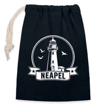 Leuchtturm Neapel Italien Wahrzeichen - Verschließbarer Geschenkbeutel aus Baumwolle (14x20cm) - Navy - Vorne