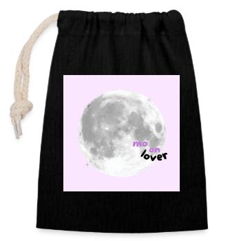Moon Lover – Cute Pink Aesthetic Design 🌕💗✨🌸 - Verschließbarer Geschenkbeutel aus Baumwolle (14x20cm) - Schwarz - Vorne