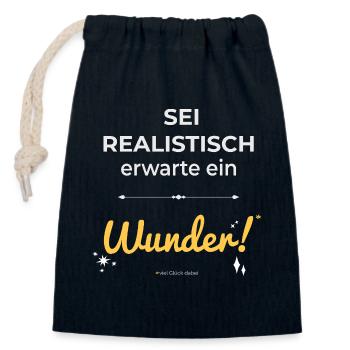 Sei realistisch – erwarte ein Wunder! - Verschließbarer Geschenkbeutel aus Baumwolle (14x20cm) - Navy - Vorne