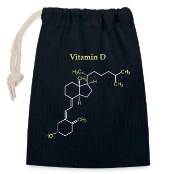 Vitamin D Structure - Closable cotton gift bag (14x20cm) - navy - Front