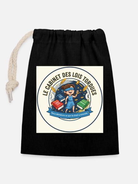 Le Cabinet des Lois Torbudes - Sac cadeau en coton avec cordon (14 x 20 cm) - noir